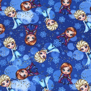Frozen Fabric Disney Princess Fabric Elsa and Anna Fabric 100% cotton Cartoon Fabric By The Half Yard