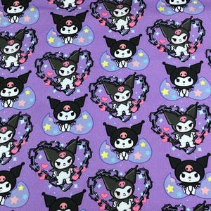 Tela Kuromi 100% algodón Tela de dibujos animados por media yarda