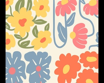 Funda de pizarra con inserto impreso (para funda de iPhone) - Flower Power