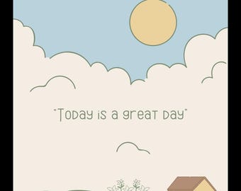 Funda de pizarra con inserto impreso (para funda de iPhone) - Hoy es un gran día