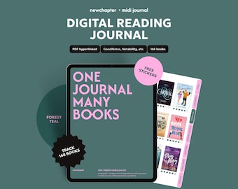 Digital Reading Journal: Book Tracker, Goodnotes Planner (PDF), Read a new book month