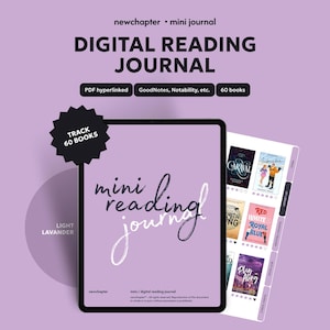 Digital Reading Journal: Book Tracker, Goodnotes Planner (PDF), Read a new book month