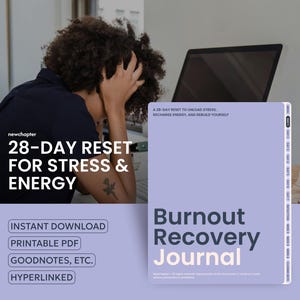 28-Day Burnout Recovery Journal: Digital Mental Health Workbook (PDF)
