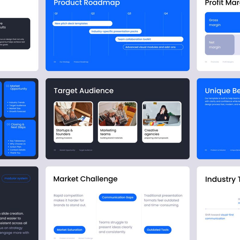 Business Pitch Deck Canva Template: Modern Presentation Slides for ...