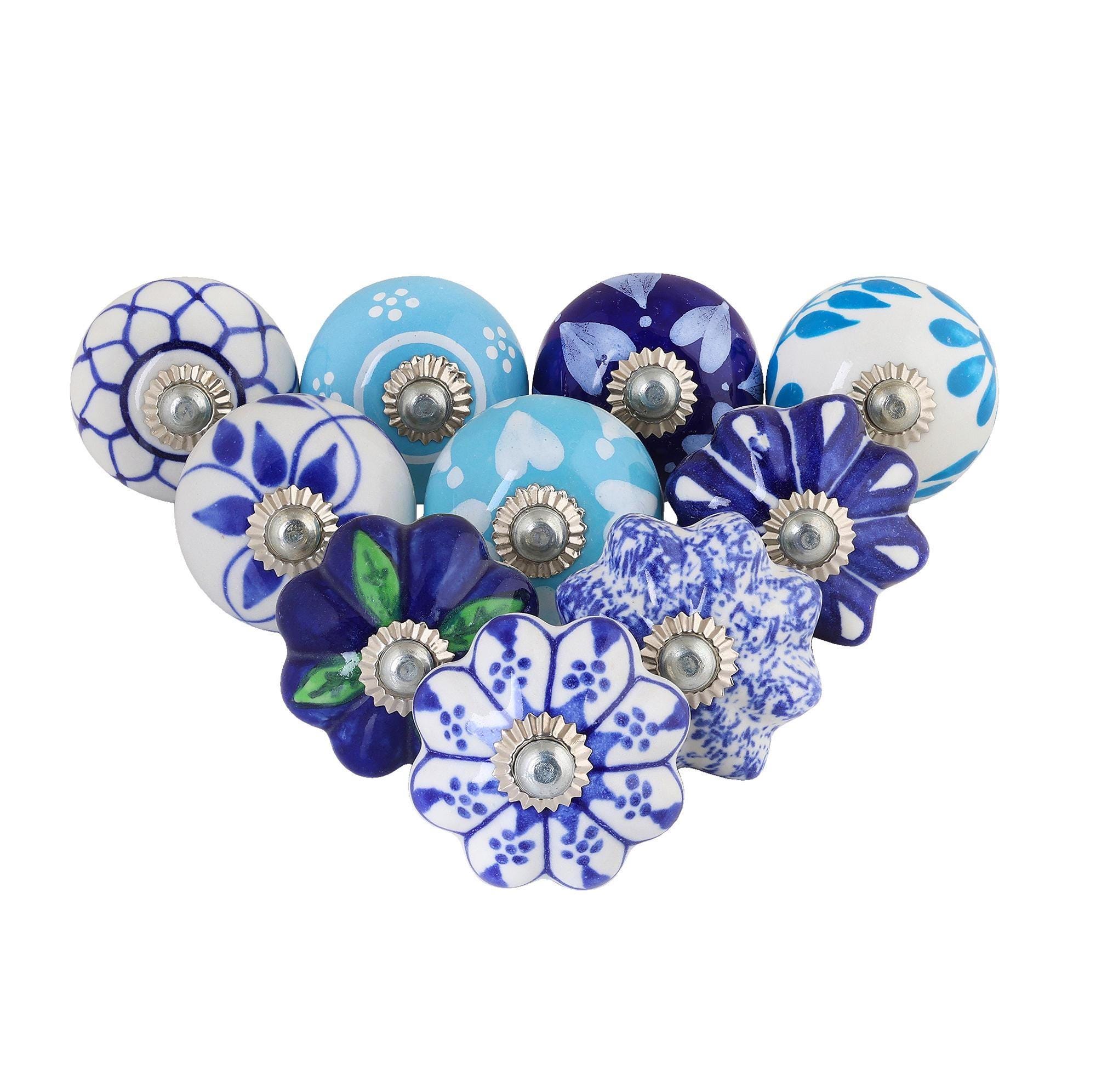 Vintage Blue Dresser Knobs - Etsy