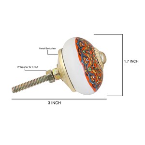 Multicolor Hand-Painted Ceramic Knobs Set of 10 – Boho Dresser & Drawer Pulls, Decorative Cabinet Knobs, Vintage Home Decor Hardware