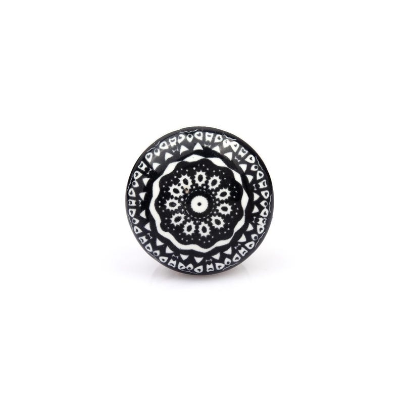 Black, White Ceramic Knobs, Handmade Cabinet Drawer Pulls, Boho Kitchen Cupboard Hardware, Decorative Ceramic Door Knobs