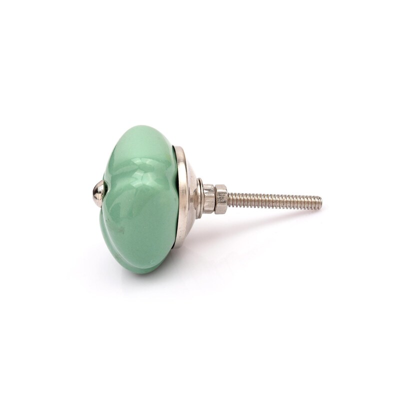 Handcrafted Green Square Ceramic Knobs – Vintage Hand Painted Cabinet Pulls