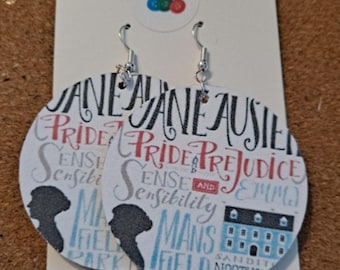 Jane Austen Earrings in Many Different Designs
