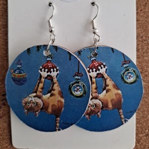 Cat Christmas Earrings in Many Different Designs