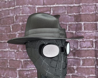 3D Printed Spider-Noir Helmet Cosplay Prop, Detective Hat Option