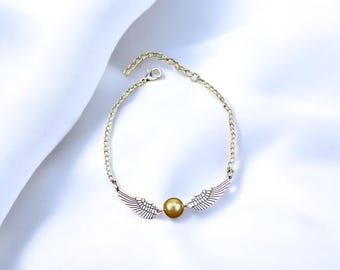 Adjustable Gold Plated Bracelet with Wings, Alloy Chain Wristband, Boho Chic Bangle, Gift for Her, Elegant Wing Bracelet