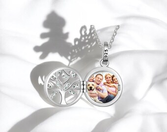 Collar con foto personalizado, oro, oro rosa, chapado en plata, colgante con imagen personalizada, plata de ley 925, regalo de joyería personalizado