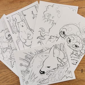 Lot de 3 cartes postales à colorier Juste pour les enfants