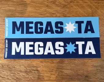 Megasota Bumper Sticker - State Flag tricolors & 8-point star