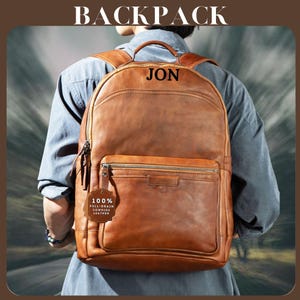 Sac à dos pour ordinateur portable de bureau pour homme, sac à dos à bandoulière personnalisé, sac à dos en cuir pour l'école, sac à dos de voyage, cartables, cadeau pour lui, cadeau pour elle