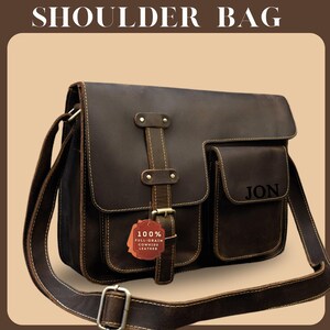 Bolso de hombro de cuero para hombre Bolso bandolera Bolso bandolera Bolso bandolera Monedero para hombre Bolso de mano Bolso tipo cartera Riñonera Regalo personalizado para él y para ella