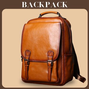 Sac à dos en cuir, sac à dos pour ordinateur portable de bureau pour hommes, sac à dos à bandoulière personnalisé, sac à dos d'école, sac à dos de voyage, cartable, cadeau pour lui et elle