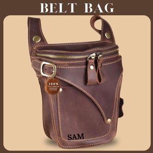 Sac banane en cuir pour homme, étui pour téléphone, sac à main taille, étui pour hanches, pochette pour téléphone personnalisée, sacoche ceinture, sac de randonnée, cadeau pour lui, cadeau pour elle