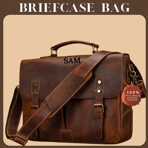 Porte-documents en cuir personnalisé pour homme, sac à bandoulière pour ordinateur portable, sac à main de bureau, cartable pour ordinateur, cadeau pour lui