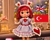 Princess Crochet Doll Pattern PDF, Romantic Heart Amigurumi Doll Pattern, Fantasy Doll Crochet Tutorial, Cute Doll Pattern, Digital Download