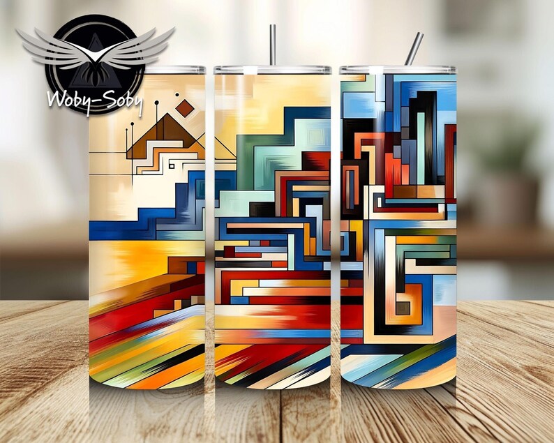 Kandinsky Style Tumbler Design, Color Art Abstraction (PNG Digital ...
