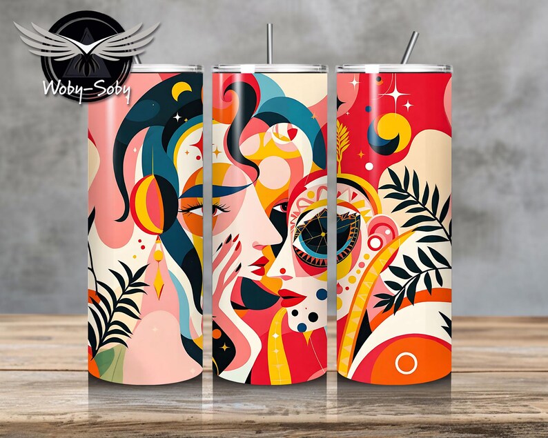Aztec Surrealism Tumbler Wrap | Southwestern PNG (digital Download) - Etsy