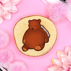 Djungelskog Sticker | Chubby IKEA Bear Plushie | Stuffed Animal Fan Art Sticker | Colorful Laptop Decal