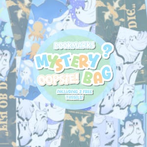 Oopsie Mystery Bag | 3 B-Grade Waterproof Bookmarks + 3 Free Tassels Mystery Pack | Surprise Grab Bag | Random Cute Blind Box for Readers