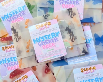 Mystery Sticker Pack A-Grade | Surprise Sticker Bundle | Stickers Grab Bag | Handmade, Colorful & Kawaii