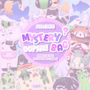 Oopsie Mystery Bag | B-Grade Waterproof Sticker Grab Bag | Lucky Dip with Occasional Full Sticker Sheet | Random Blind Box Surprise Pack