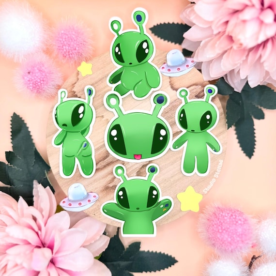 ヴァイス keep your eyes エイリアン Aftonsparv Alien Sticker Set | IKEA Plushie Inspired Kawaii Alien