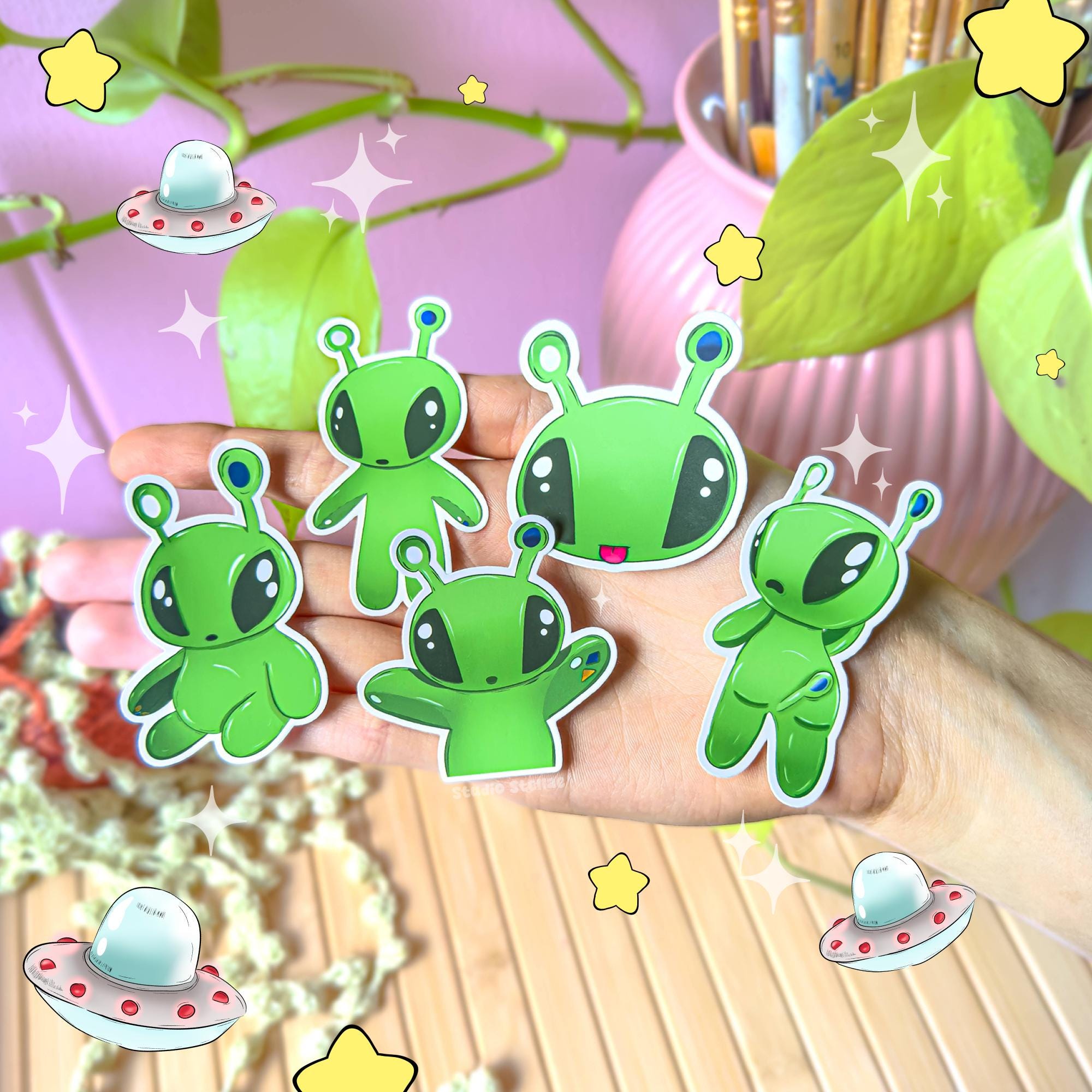 Aftonsparv Alien Sticker Set | IKEA Plushie Inspired Kawaii Alien