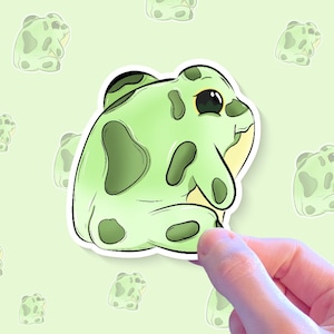 autocollant mignon de bout de grenouille | Sticker grenouille kawaii | Sticker imperméable en vinyle Froggy Ass | Sticker amphibien amusant pour ordinateurs portables et bouteilles d'eau