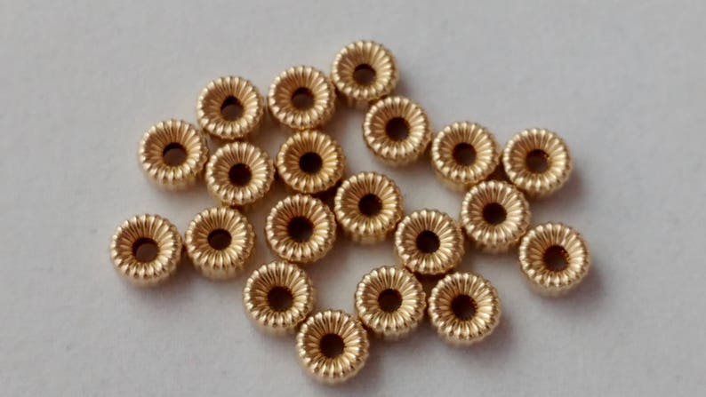 14K Gold Filled Corrugated Spacer Beads High Quality 5 Mm | Etsy