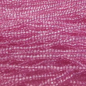 Czech Glass Seed Beads- Size 11-Transparent True Pink *1/2 Hank- 6 Strands- SHIPPED for FREE!