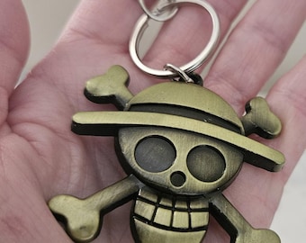 Llavero con clip de amuleto pirata inspirado en el anime One Piece