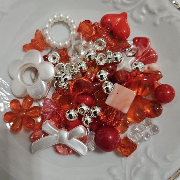 Mezcla de cuentas Kawaii: Espaciadores de diamantes de imitación de vidrio y acrílico