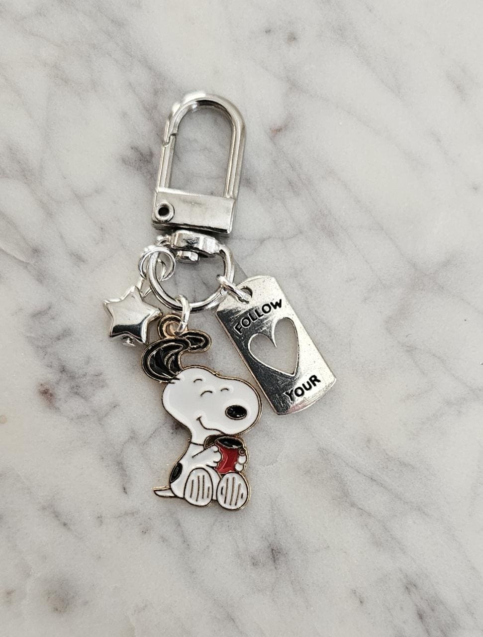 Handmade Snoopy Keychain With Heart - 'Love You' Purse Clip For Women