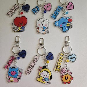 BT21 Charm Clip: Acrylic Characters, Mini Friends, Crystal Gem