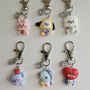BT21 Charm Clip: Character & Mini Friend with Crystal Heart