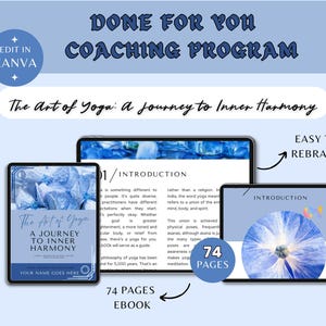 Yoga Coaching Program: Brandable eBook & Workbook (Canva Template)