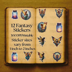 Fantasy Fairies Sticker Set: Magical Journal & Scrapbook Decals