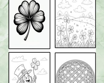 St. Patrick's Day Coloring Pages: Shamrock, Leprechaun, Celtic (Printable PDF)