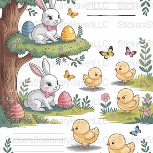 Easter Junk Journal, Bunny and Chick Easter Theme, 20 Pages for Scrapbooking, Art Journaling, Easter Craft Supplies
