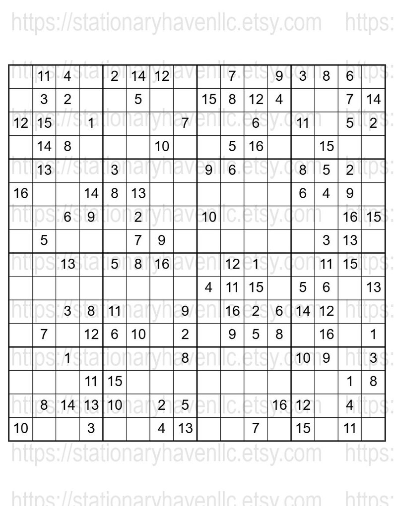 20 Hard Sudoku Puzzles With Answer Key, Logic Game, Printable Sudoku