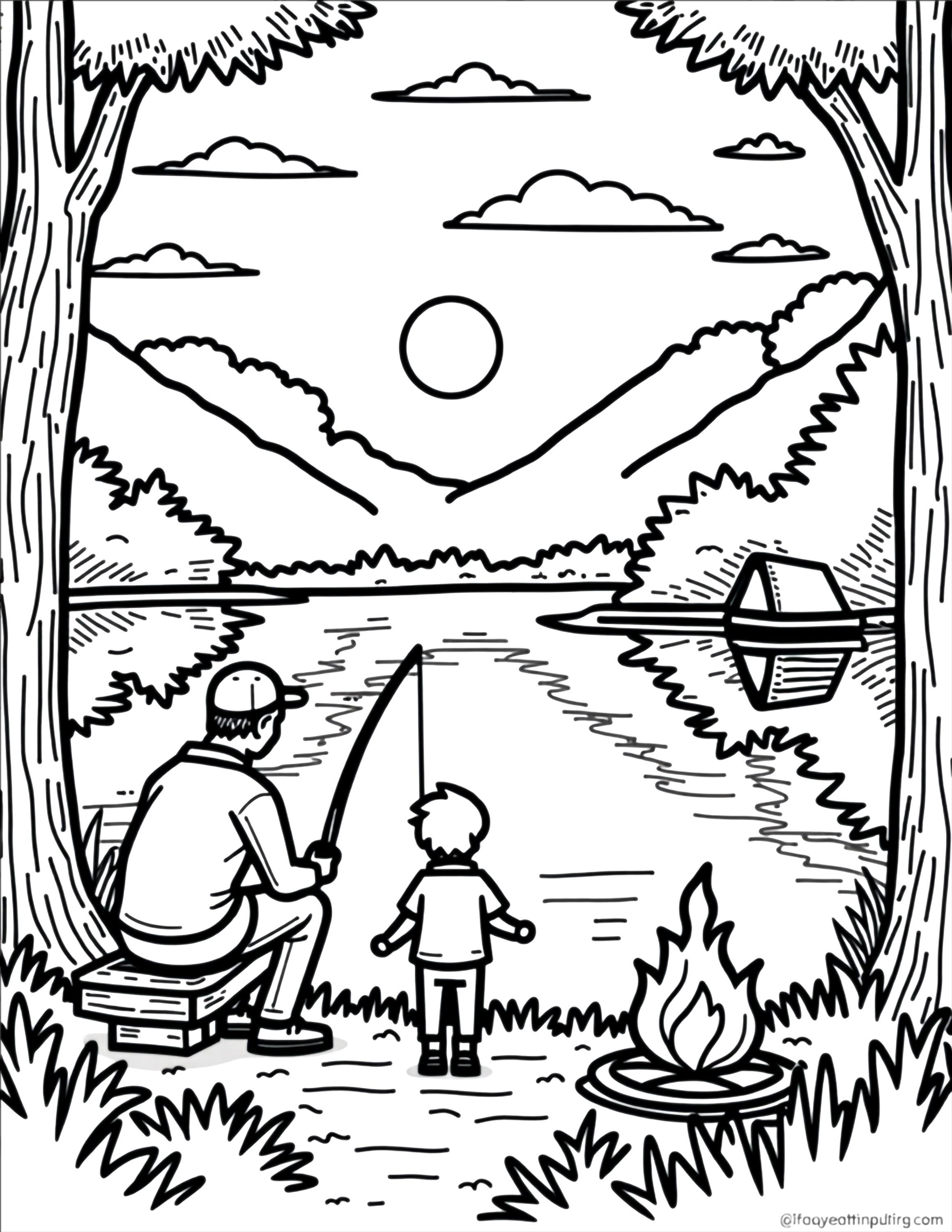 Fathers Day Coloring Pages Bundle for Kids Fun Activity for Dad and ...