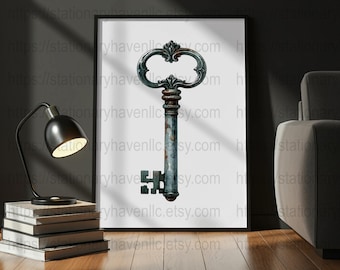 20 Antique Key Clipart Set, Watercolor Vintage Keys (Digital Download)