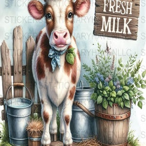 Rustic Cow Junk Journal Pages: Vintage Farm Ephemera (Digital Download)