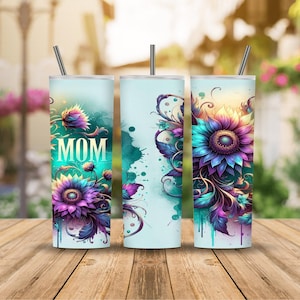 Diseño de vaso Floral Mom de 20 oz: Envoltura delgada sin costuras (descarga digital)